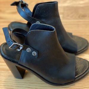 Rag & Bone Leather Peep Toe Bootie Heels